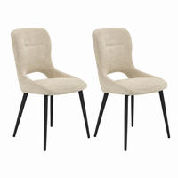 ESSSTUHL 2er-Set Chenille Khaki 43 x 40 x 86 cm - Beige, Metall (40/86/43.3cm) - Meubliv