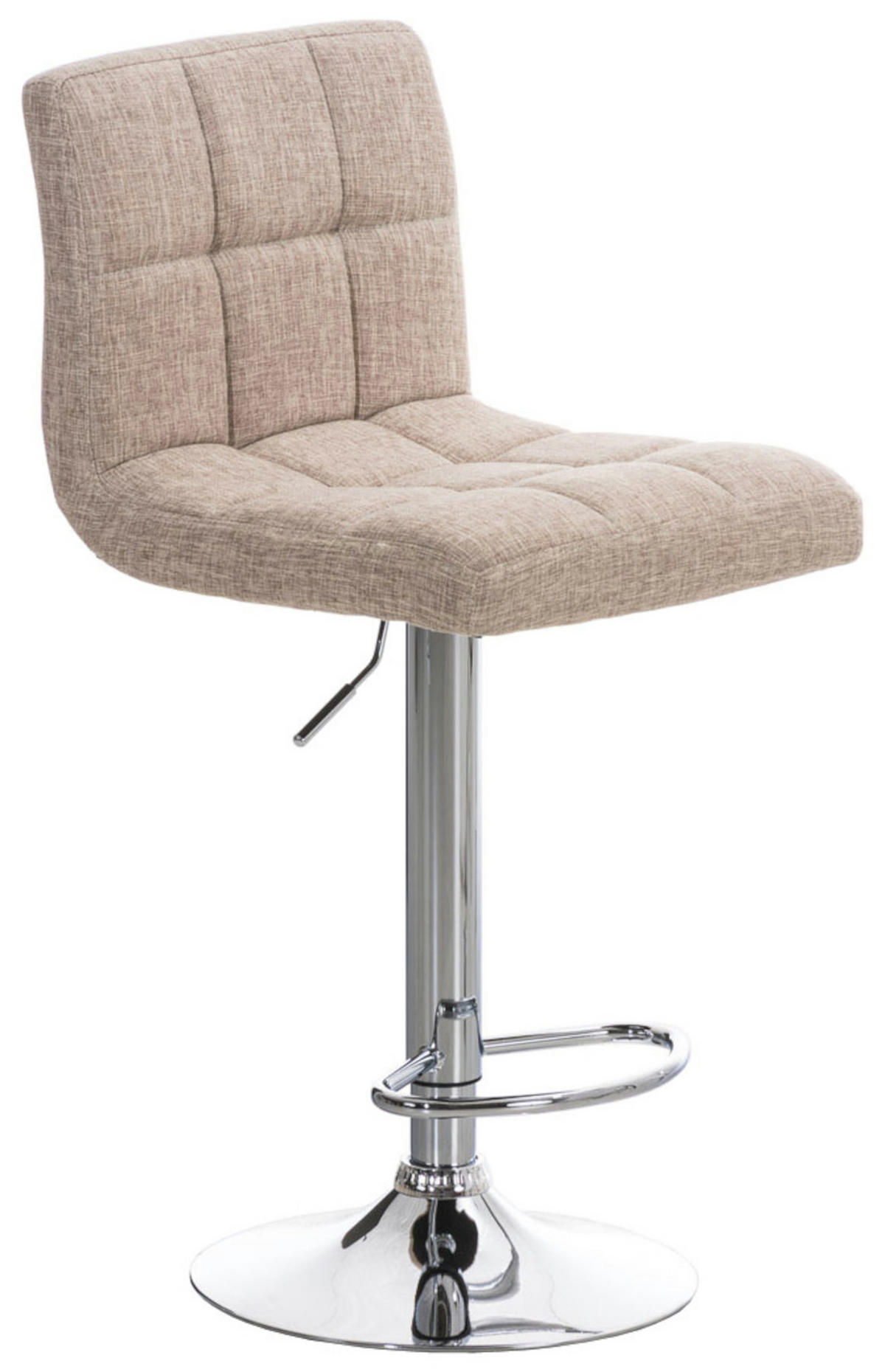 BARHOCKER 2er Set Peran STOFF C creme - Chromfarben/Creme, Textil/Metall (46/114/47cm) - TPFLiving