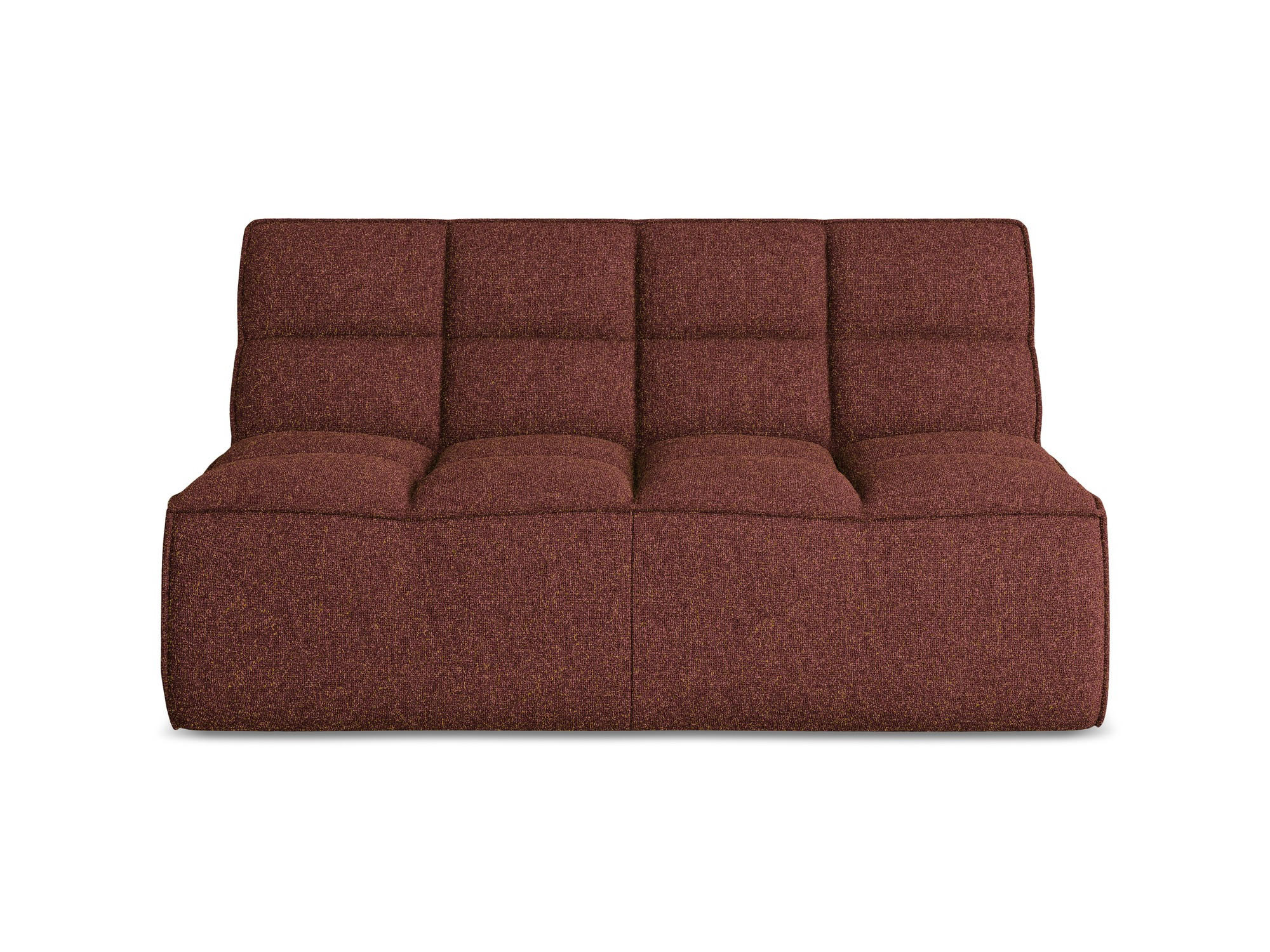 2-SITZER-SOFA Strukturstoff Stoff Rot - Bordeaux/Rot, Kunststoff/Textil (160/75/93cm) - Makamii