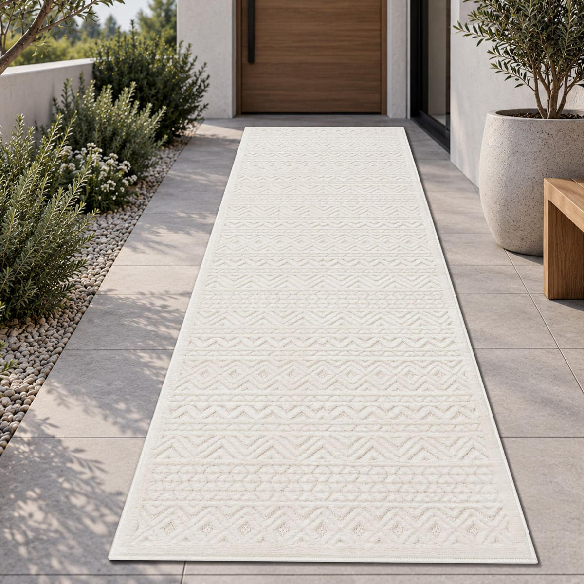 OUTDOORTEPPICH 80/250 cm Livorno 673 - Creme, Kunststoff (80/250cm) - Paco Home