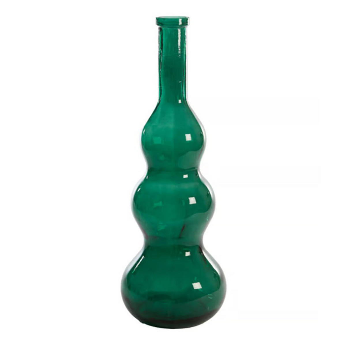 BODENVASE VENERIO Ø26,5x75 cm, Glas, Dunkelgrün - Dunkelgrün, Glas (75cm) - Light & Living
