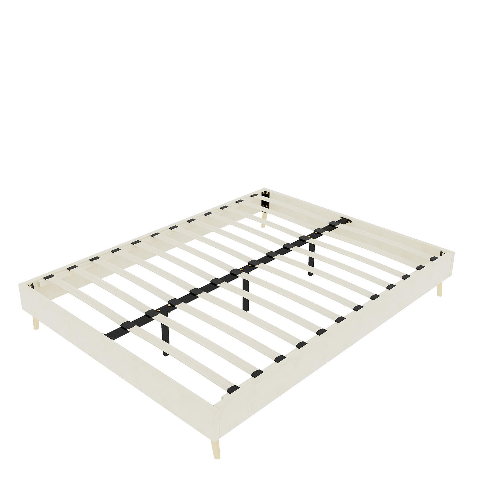 POLSTERBETT 140/200 cm DE-35470 mit Samtbezug Beige - Beige, Metall (140/200cm) - ComfortXL