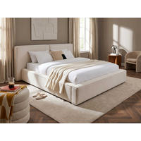 POLSTERBETT Jodie XL Cream 160/200 cm Samt mit Bettkasten - Creme, Textil/Metall (160/200cm) - wonello