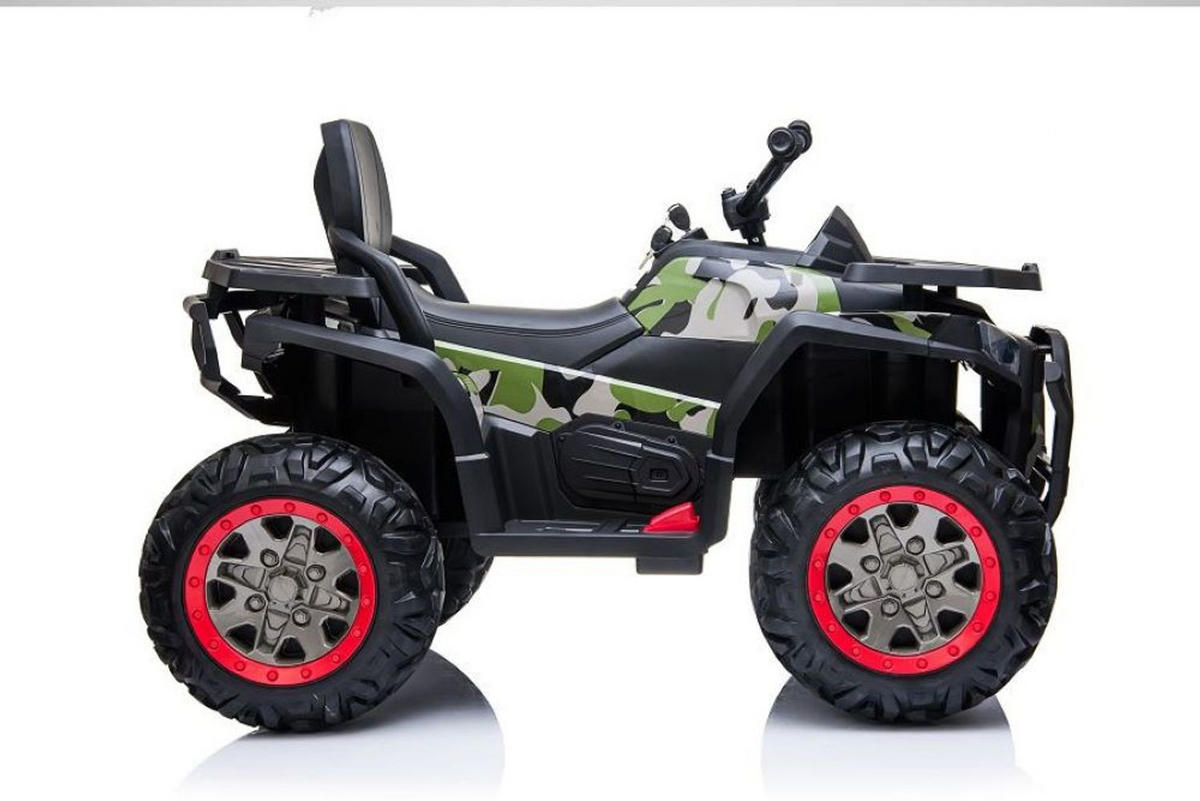 KINDER ELEKTROQUAD 5767 dunkelgrün 12V 7Ah Akku, Stoßdämpfer, USB-Anschluss, MP3-Anschluss, Musikfunktion - Grün, Kunststoff (111/65/73cm) - Es-Toys