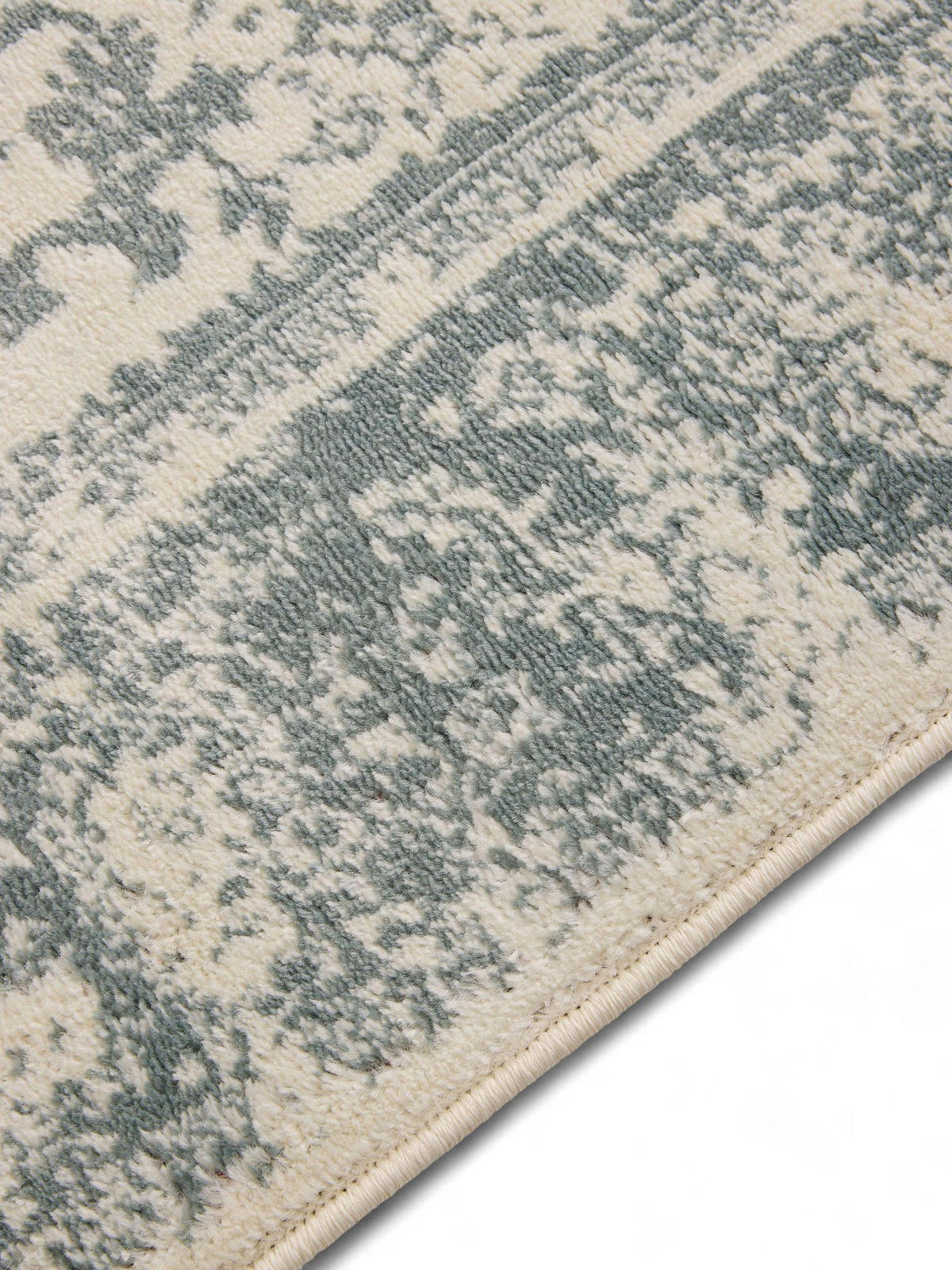 VINTAGE-TEPPICH Suki 80/150 cm - Creme/Mintgrün, Kunststoff (80/150cm) - benuta