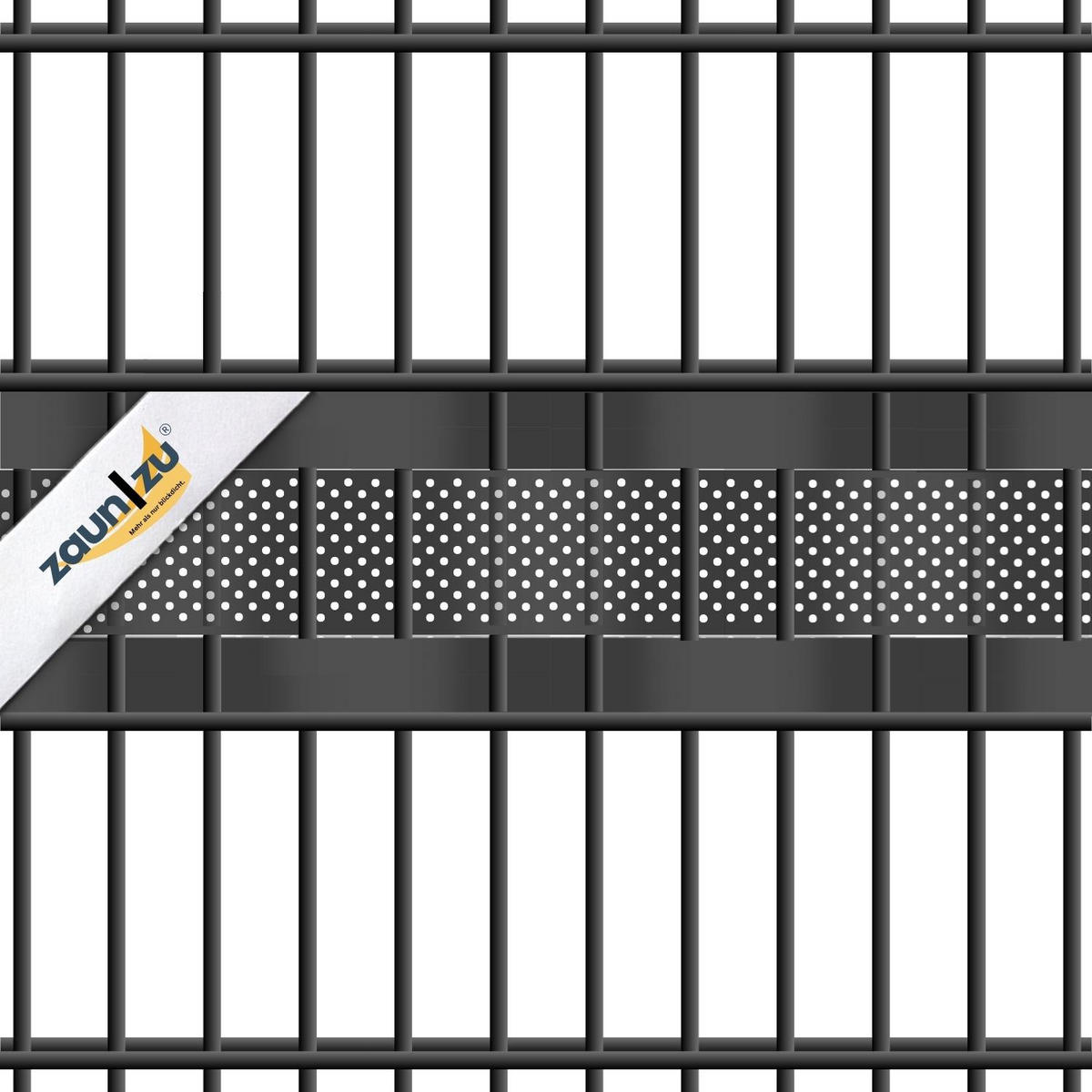 SICHTSCHUTZSTREIFEN Premium Akzentstreifen Set DUO Steingrau 2,55m - Graubraun, Kunststoff (255/19cm) - ZAUN|ZU