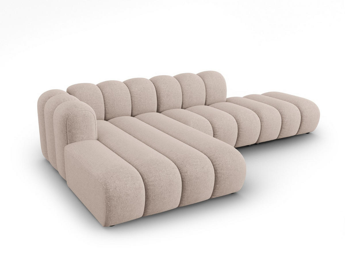 ECKSOFA modular links Lupine aus Chenille-Stoff beige 5 Sitzplätze - Beige, Textil (177/299cm) - Micadoni
