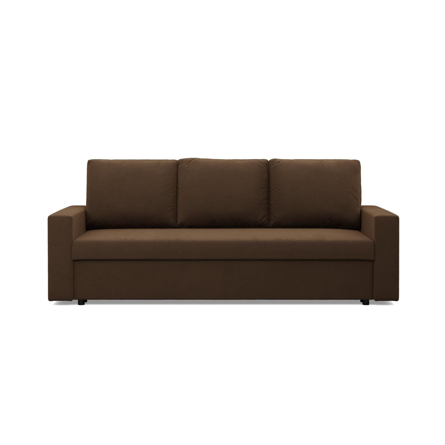 SOFA 3-SITZER MIT SCHLAFFUNKTION NEO, Dunkelbraun - Braun, Textil (220/92/92cm) - Mebligo