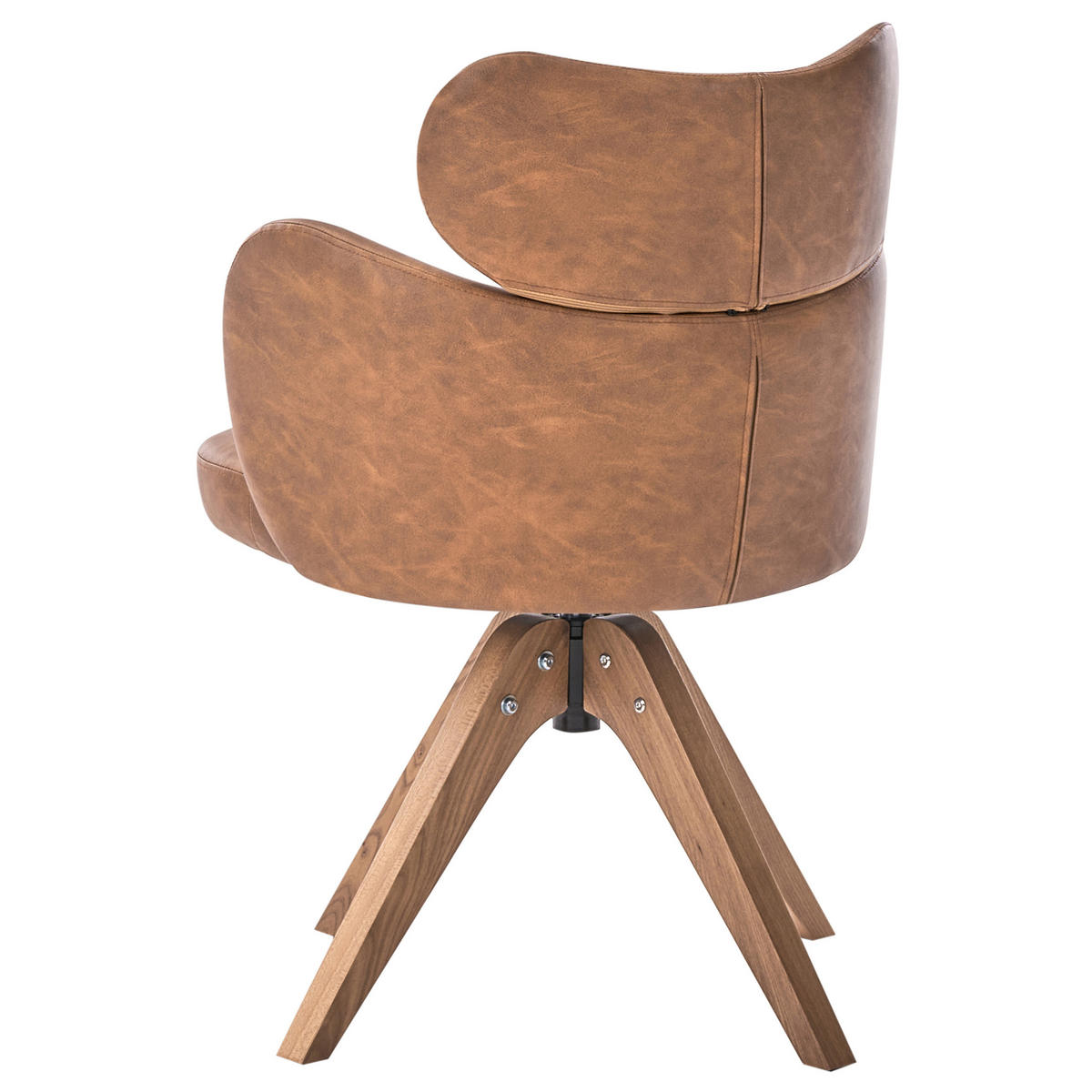 JÍDELNÍ ŽIDLE otočná Umělá kůže Hnědá Marcy - hnědá, plast (60/85/66cm) - Beliani
