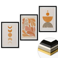 WANDBILDER 3er-Set - 40x60 cm Schwarzer Rahmen - Abstrakte orange Formen - Schwarz, Kunststoff (40/60cm) - ArtPrintCave