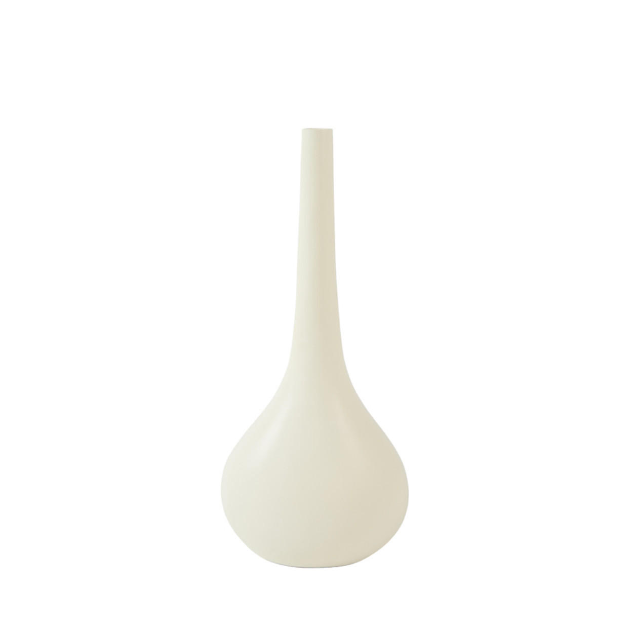 VASE Lineta - Weiß - 24.5/16.5/55 cm - Weiß, Kunststoff (55cm) - Light & Living