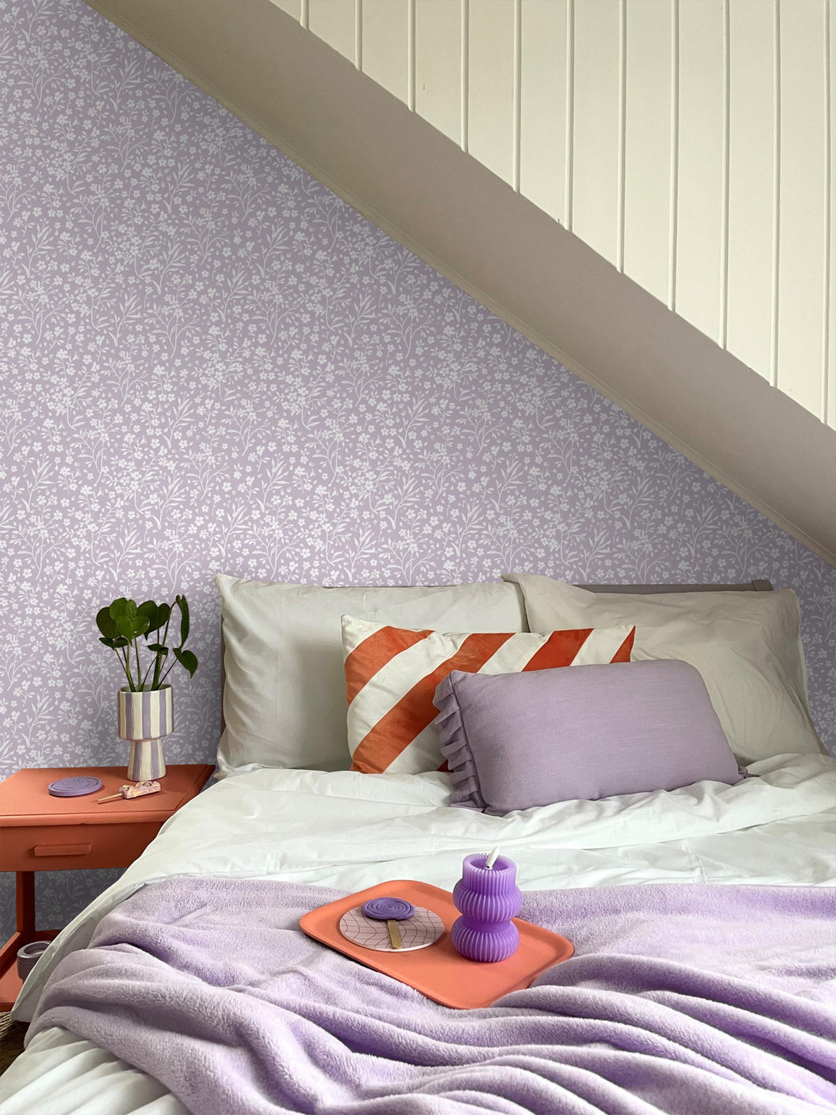 TAPETE Blumen 53 cm x 10.05 m - Lila, Papier (53/0.1cm) - ESTAhome