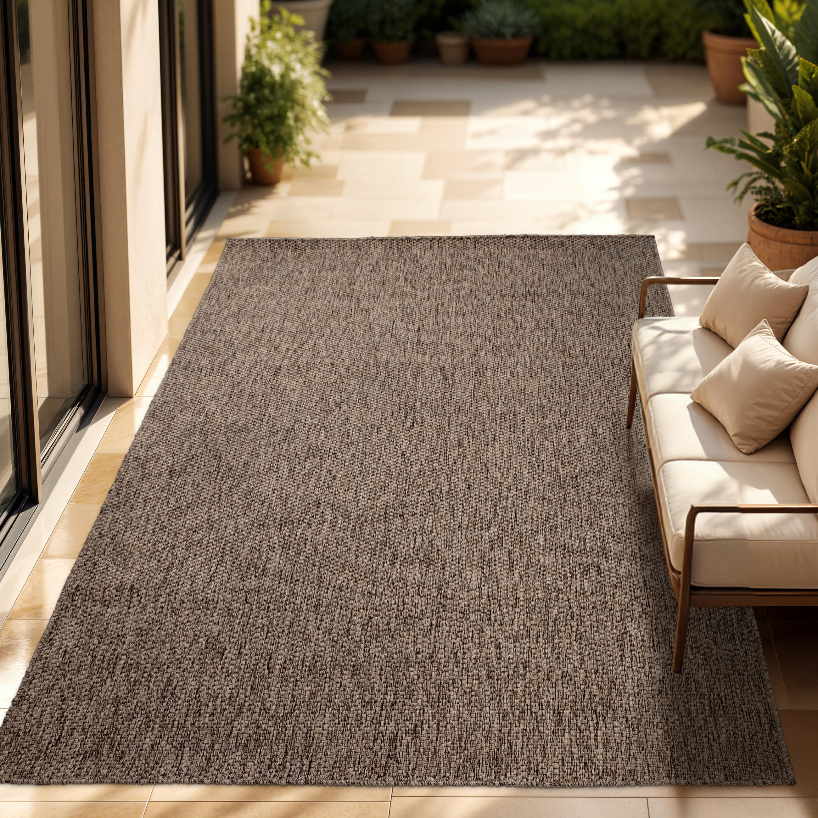 OUTDOORTEPPICH 150/150 cm Venedig 165 - Taupe, Textil (150/150cm) - Paco Home