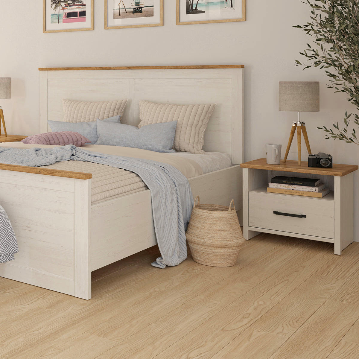 NACHTTISCH Aksel Weiß - Weiß, Holzwerkstoff (55/47.5/42.5cm) - Petits-meubles