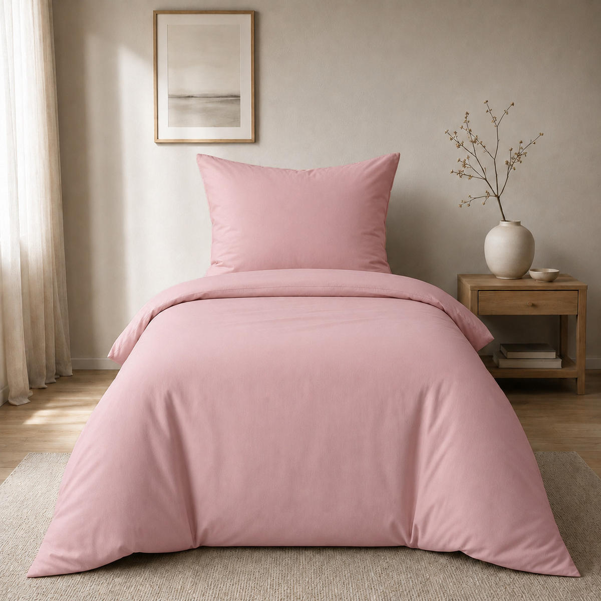 BETTWÄSCHE 2-teilig 135/200 cm UNI ROSA - Rosa, Textil (135/200cm) - ROLFNERS