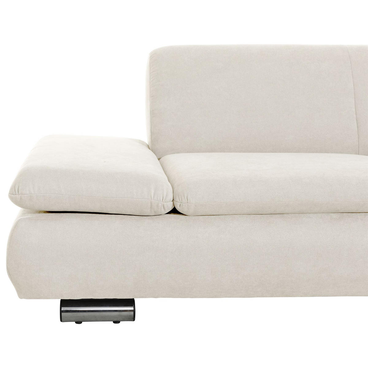 ECKSOFA mit Ottomane rechts Kaye Flachgewebe beige - Beige, Kunststoff (190/270cm) - 58aufmkessel