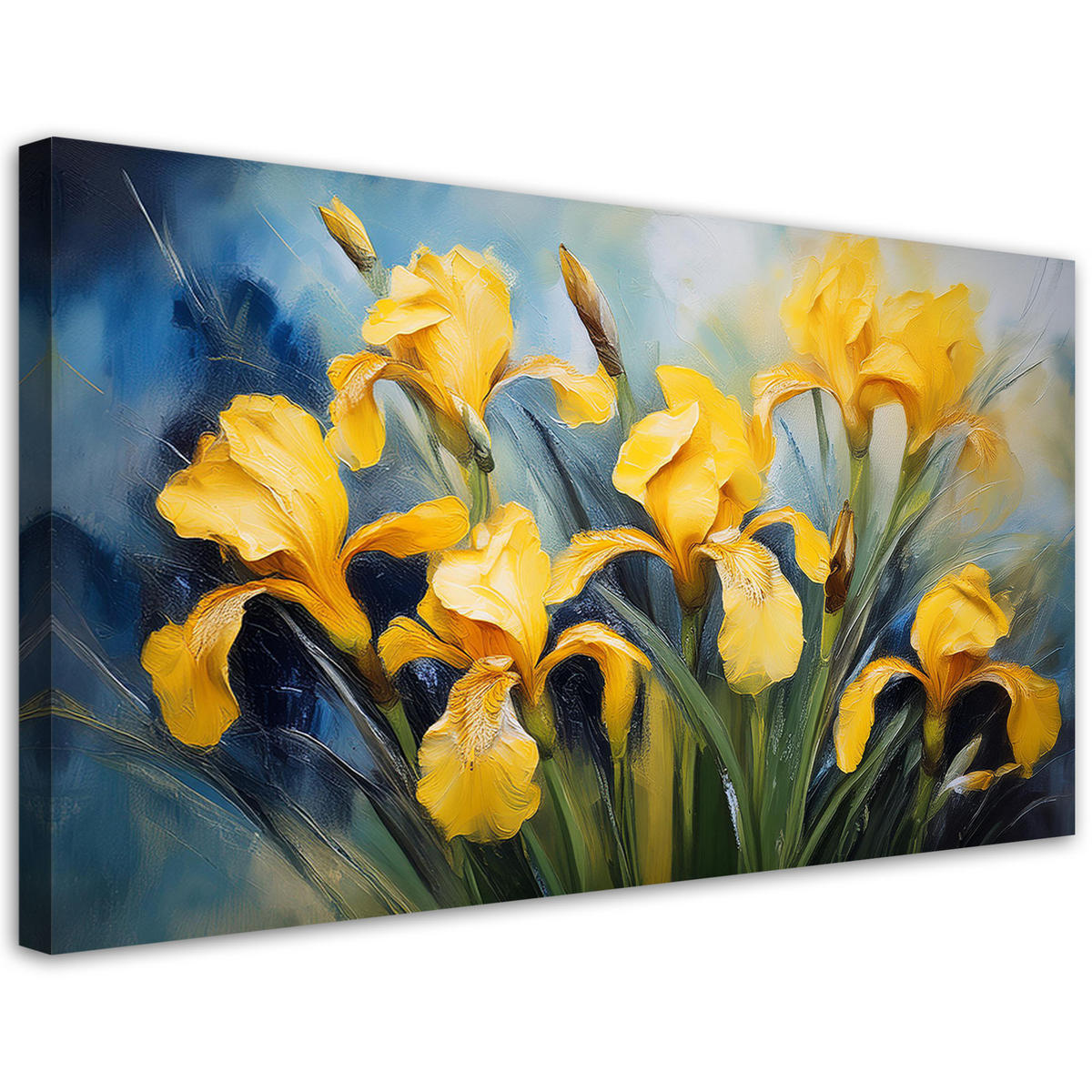 LEINWANDBILD Blumen Schwertlilien Gelb 120x60cm - Gelb, Textil (120/60cm) - Feeby