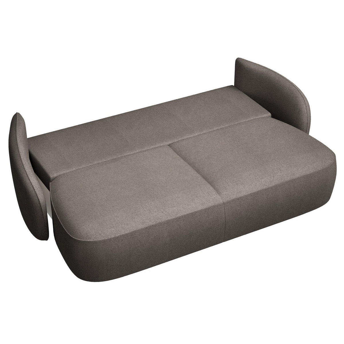 3-SITZER-SOFA Savoy Hellbraun mit Schlaffunktion - Hellbraun/Schwarz, Kunststoff/Textil (254/96/105cm) - Selsey