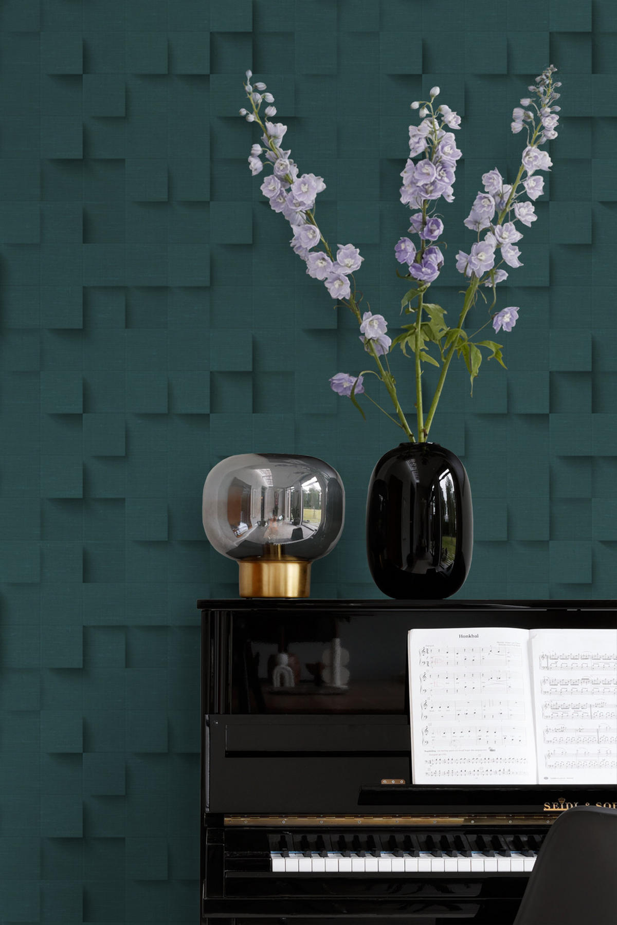 TAPETE 3D-Würfel 50 x 900 cm - Blau, Papier (50/900cm) - Origin Wallcoverings