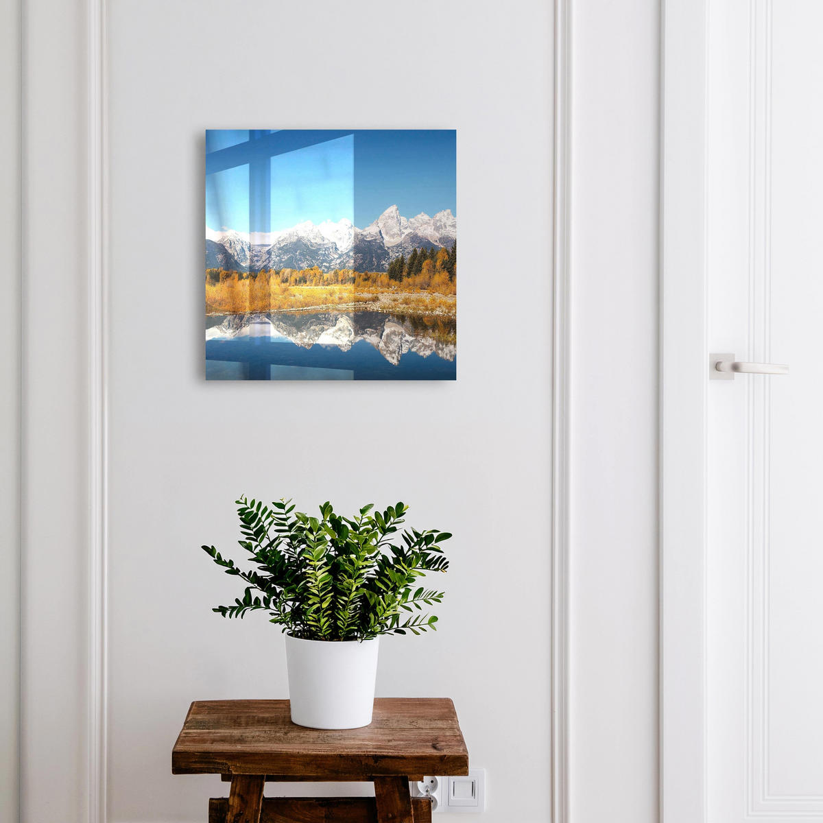 SCHLÜSSELBOX Schwarz 30x30 cm- Türöffnung nach rechts - Goldener Herbst - Blau, Metall (30/30/5cm) - TULUP