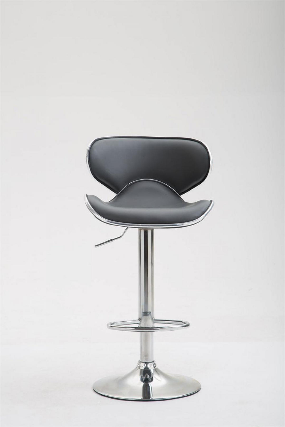 BARHOCKER Lederlook grau - Chromfarben/Grau, Textil/Metall (46/88/49cm) - CLP