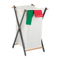 WÄSCHEKORB - Multicolor, Holz/Textil (45/71/42cm) - Relaxdays