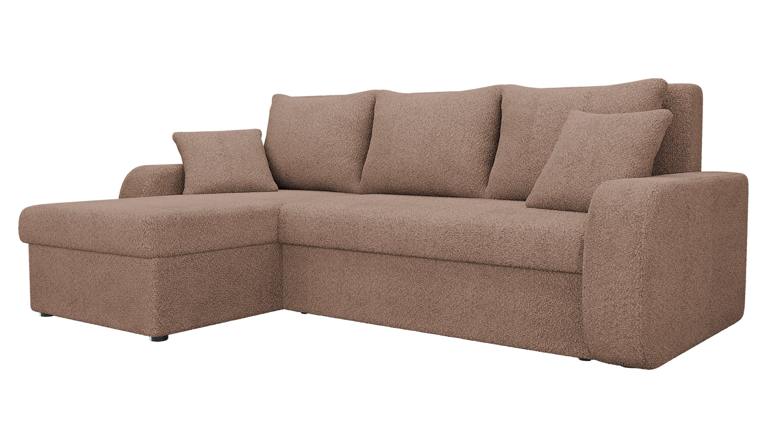 ECKSOFA Kris Lux - Schwarz/Rosa, Holz/Kunststoff (238/147cm) - MIRJAN24