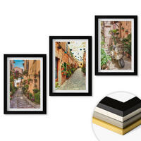 WANDBILDER 3er-Set - 20x30 cm Schwarzer Rahmen - Straßen, Blumen, italienisches Flair - Schwarz, Kunststoff (20/30cm) - ArtPrintCave