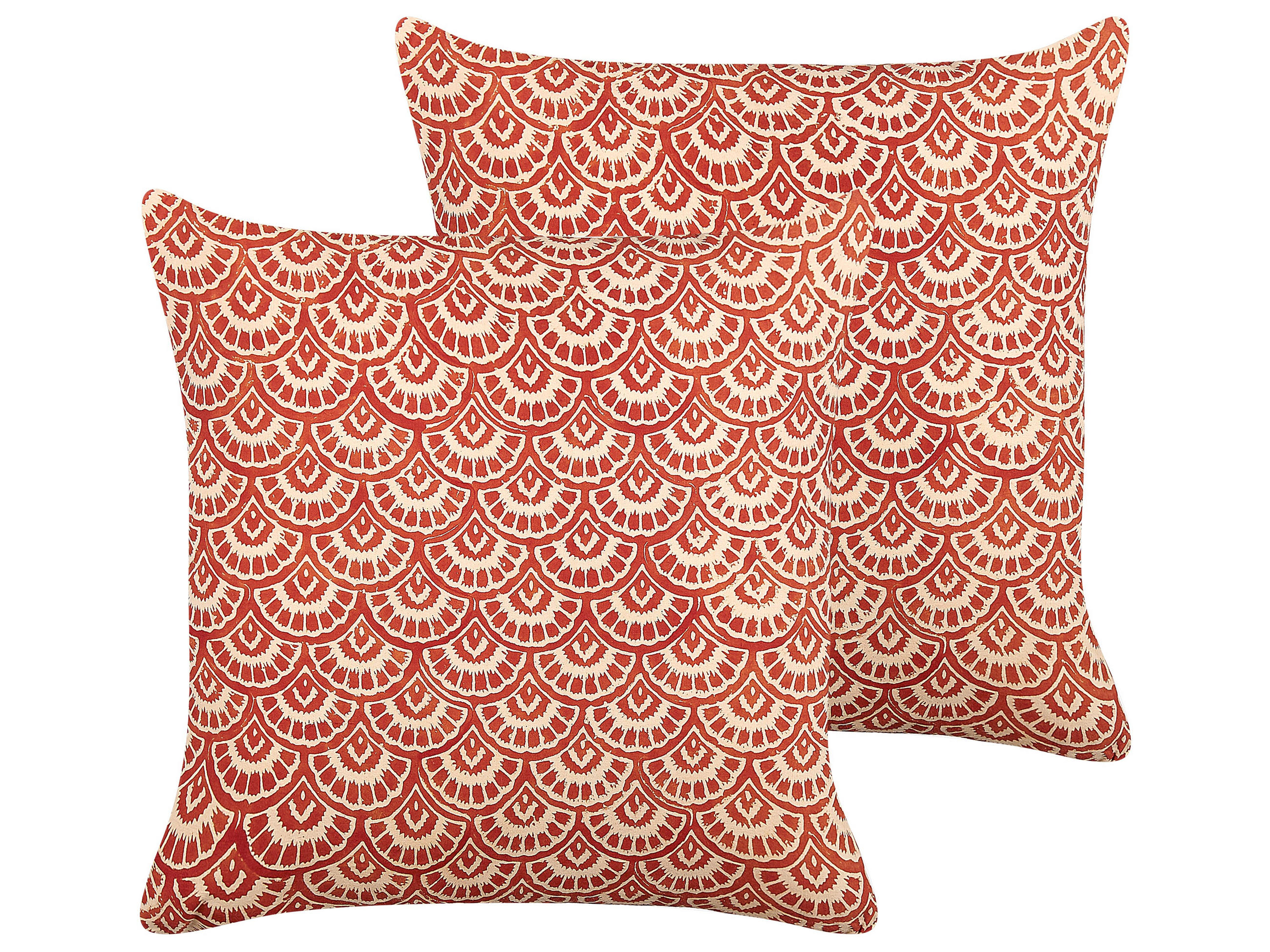 DEKOKISSEN 2er-Set Creme 45/45 cm Rhus - Creme, Naturmaterialen/Textil (45/45cm) - Beliani