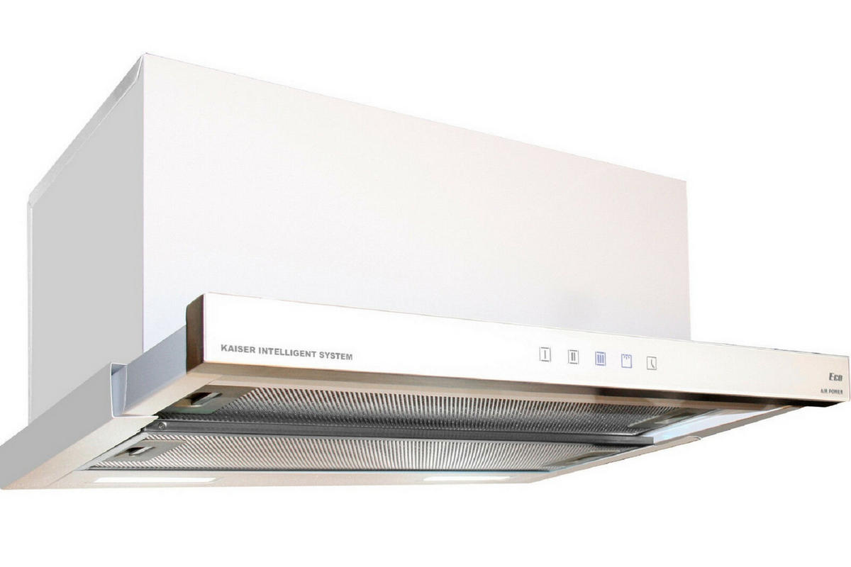 DUNSTABZUGSHAUBE EA 644 W Eco 60 cm Weisses Glas / Edelstahl - Weiß, Metall (60/26/28cm) - Kaiser Küchengeräte