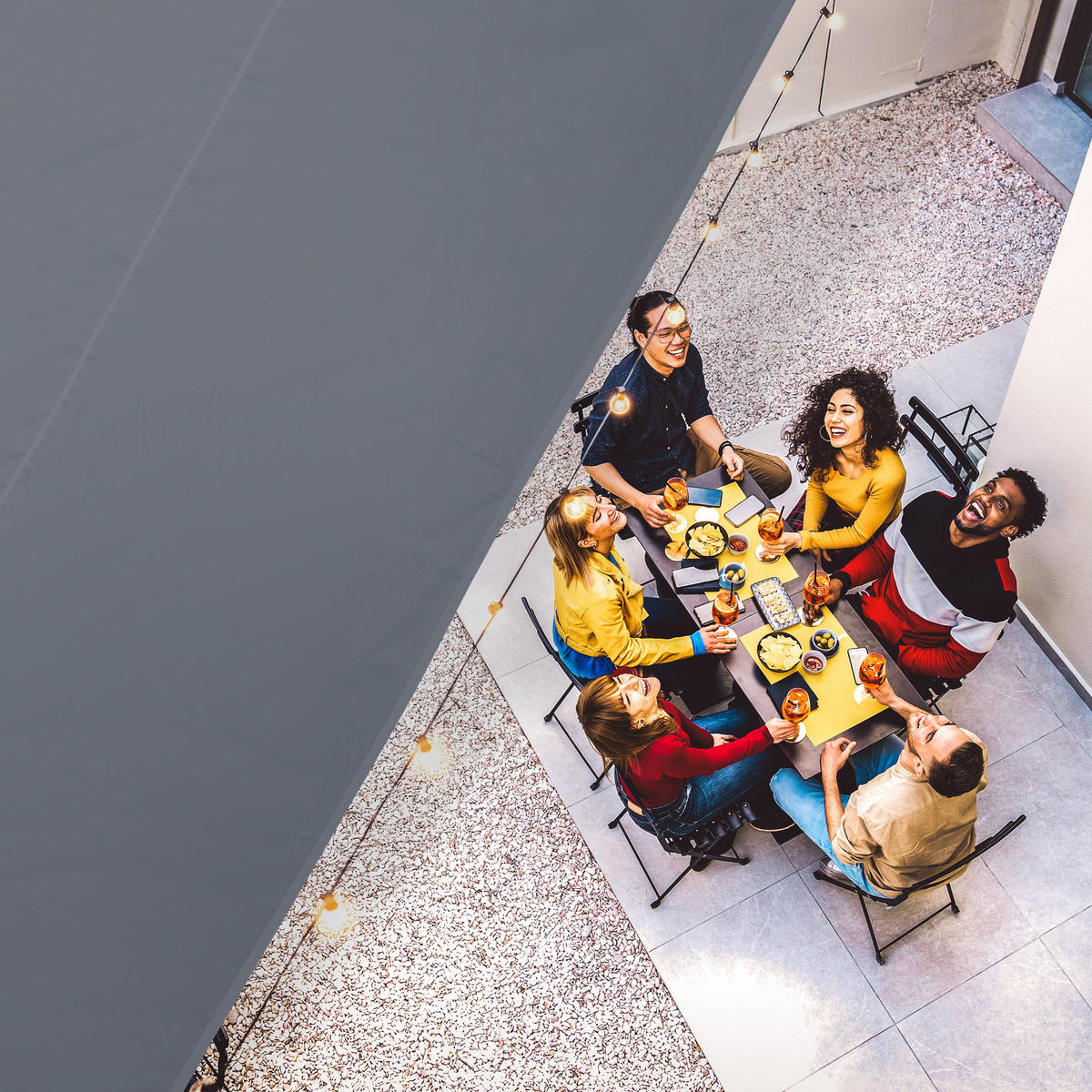 SJENILO - siva, tekstil/metal (600/500cm) - Relaxdays