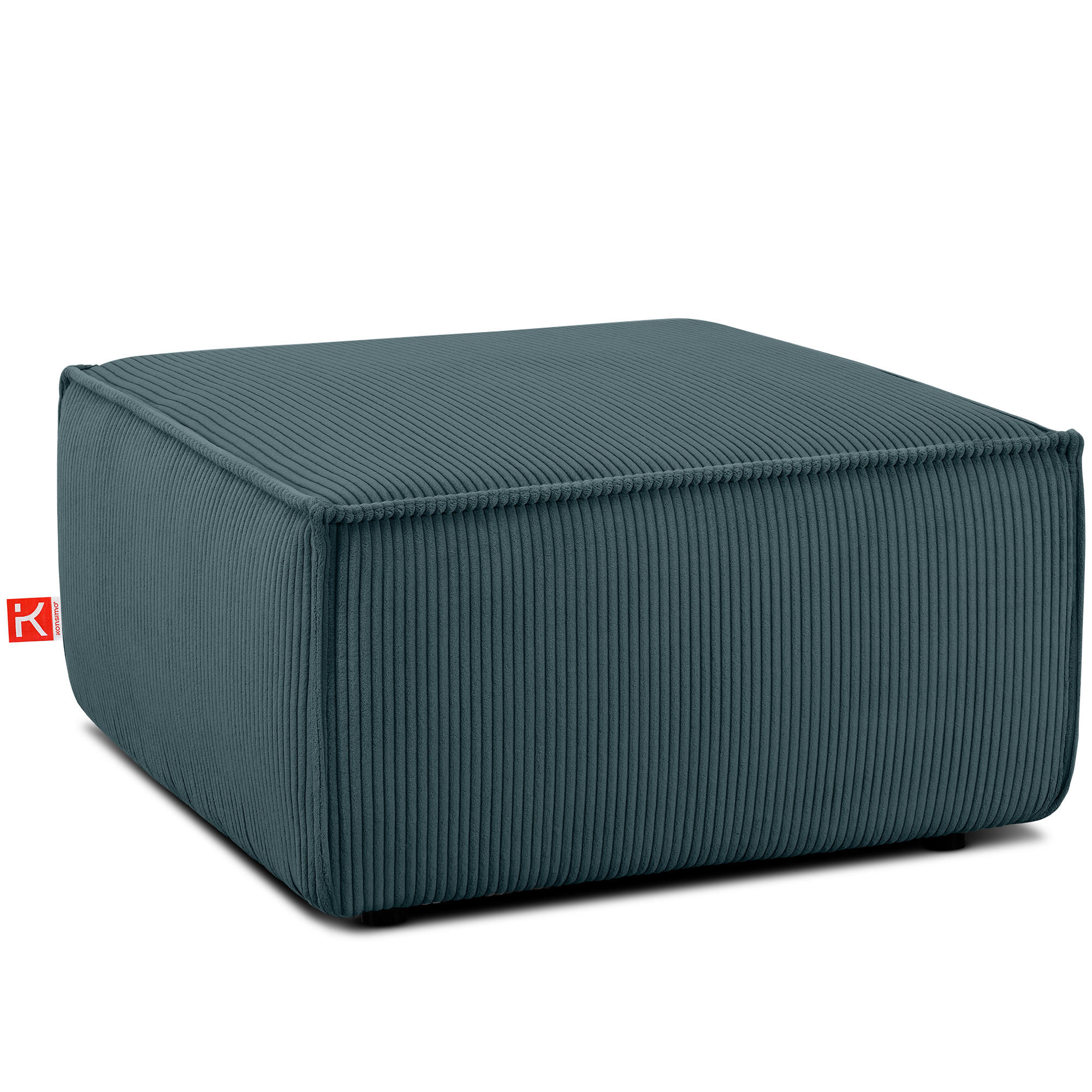 SITZPOUF NAPI gefederte Sitzfläche, blau - Blau/Schwarz, Textil (83/45/83cm) - KONSIMO®