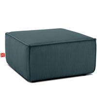 SITZPOUF NAPI gefederte Sitzfläche, blau - Blau/Schwarz, Textil (83/45/83cm) - KONSIMO®