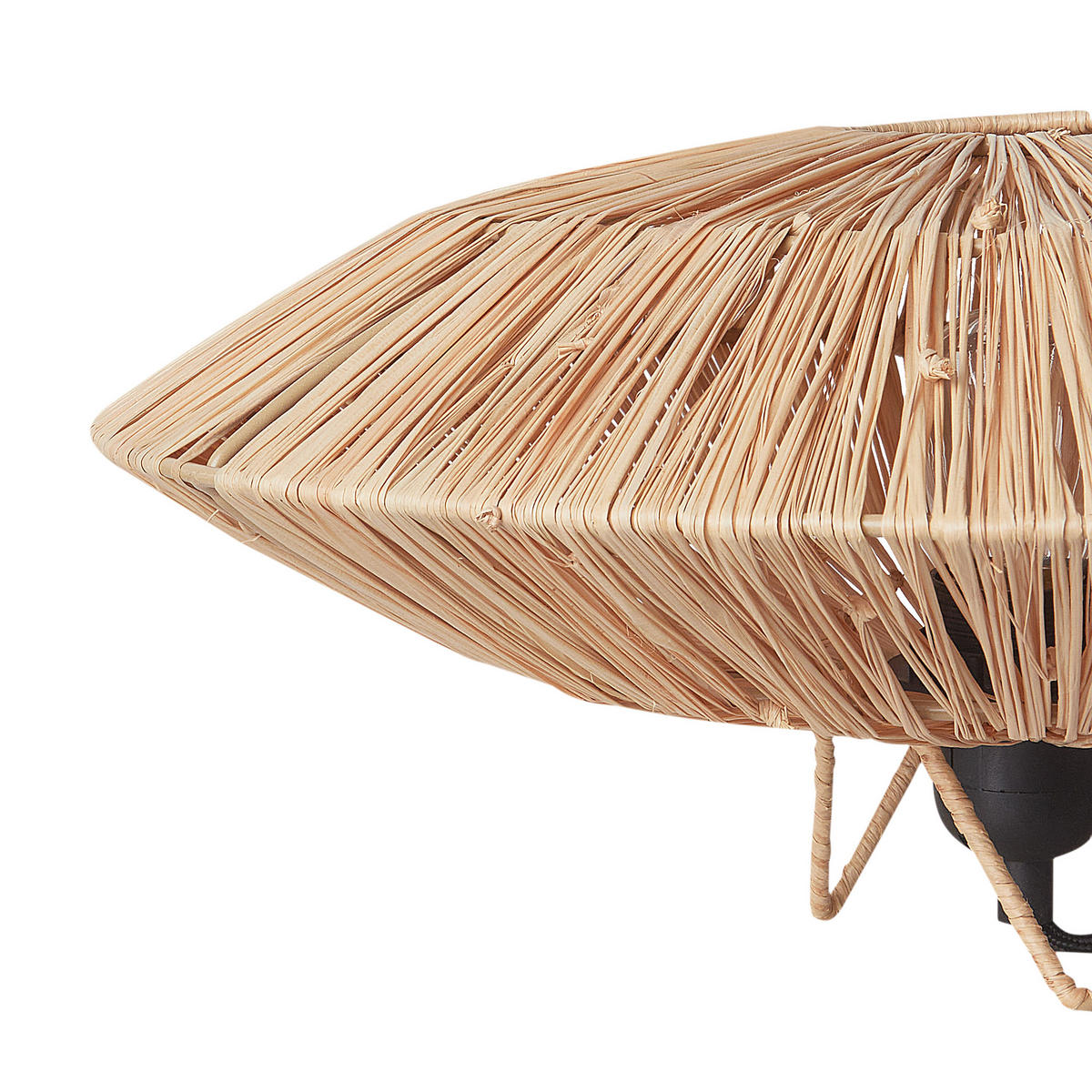 TISCHLEUCHTE Naturfarben/Schwarz Mentiri - Schwarz/Naturfarben, Naturmaterialien (40/40/18cm) - Beliani
