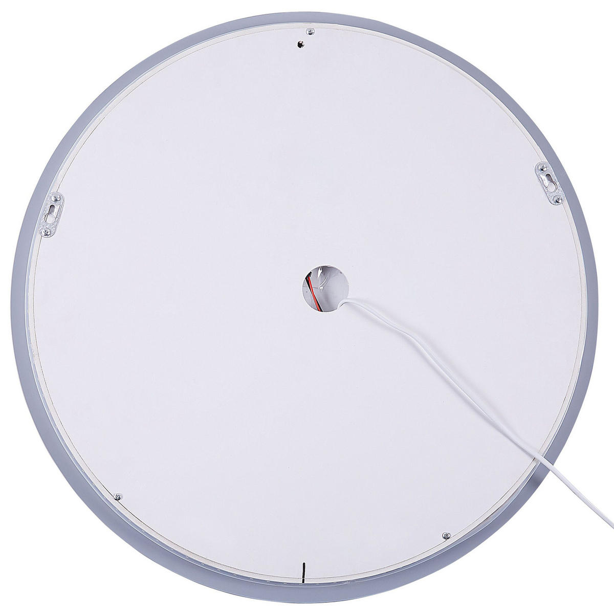 BADSPIEGEL mit LED-Beleuchtung rund 60 cm Callac - Silberfarben, Glas (60/60/3cm) - Beliani