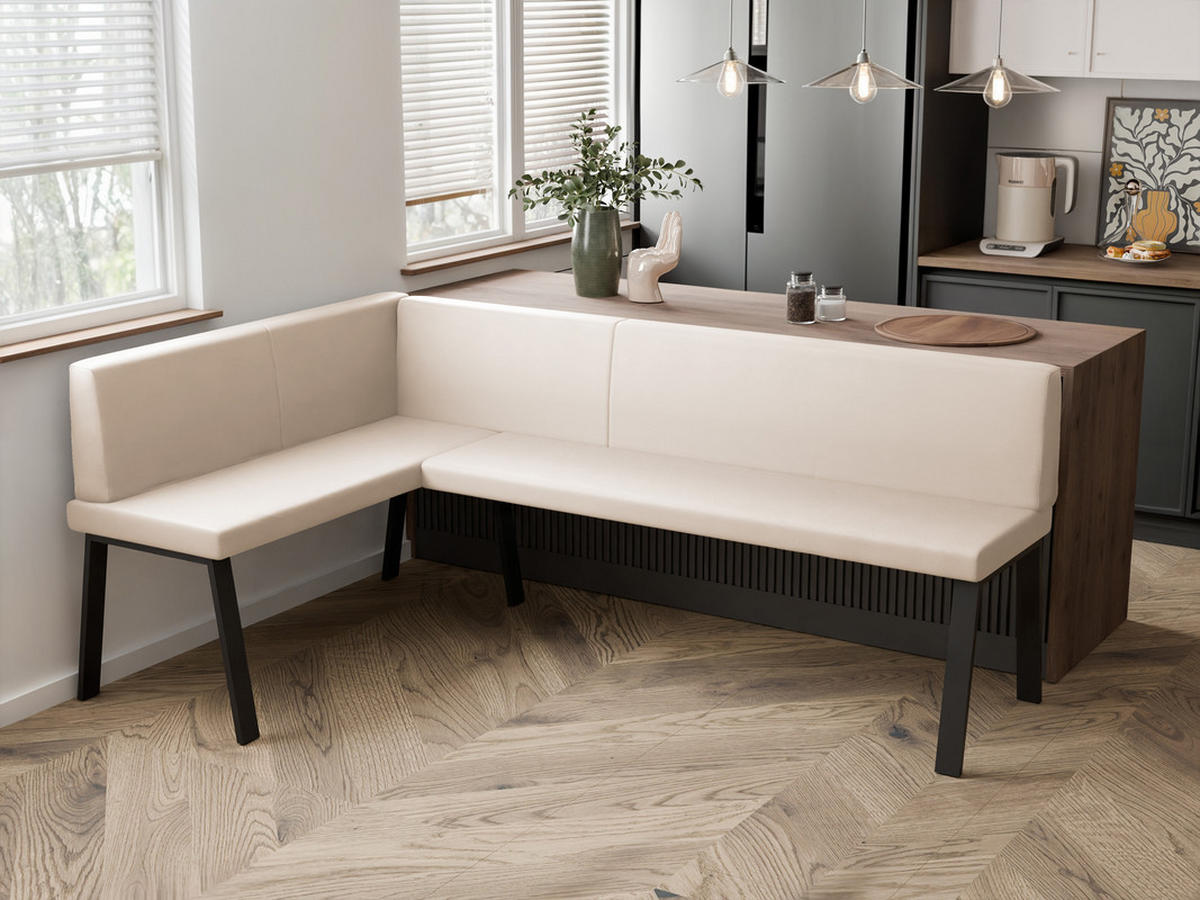 ECKBANK links MONO Y Kunstleder glatt, 128/168 cm Beige - Beige, Kunststoff/Textil (128/168cm) - Idohome