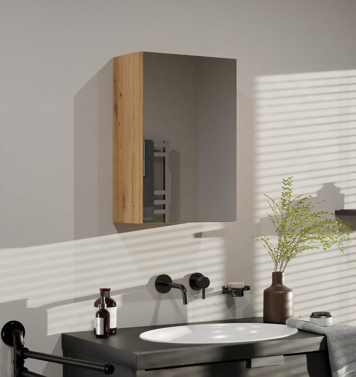 ZÁVĚSNÁ SKŘÍŇKA se zrcadlem Artisan 40/60/22 - dub artisan, kompozitní dřevo (40/60/22cm) - RAUMHIRSCH FURNITURE