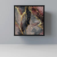 SIDEBOARD GOLDEN TIDES, Schwarz, 57,5x42x57,5 cm, Ohne Füße - Multicolor/Schwarz, Holzwerkstoff (57.5/57.5/42cm) - SpaceRebels