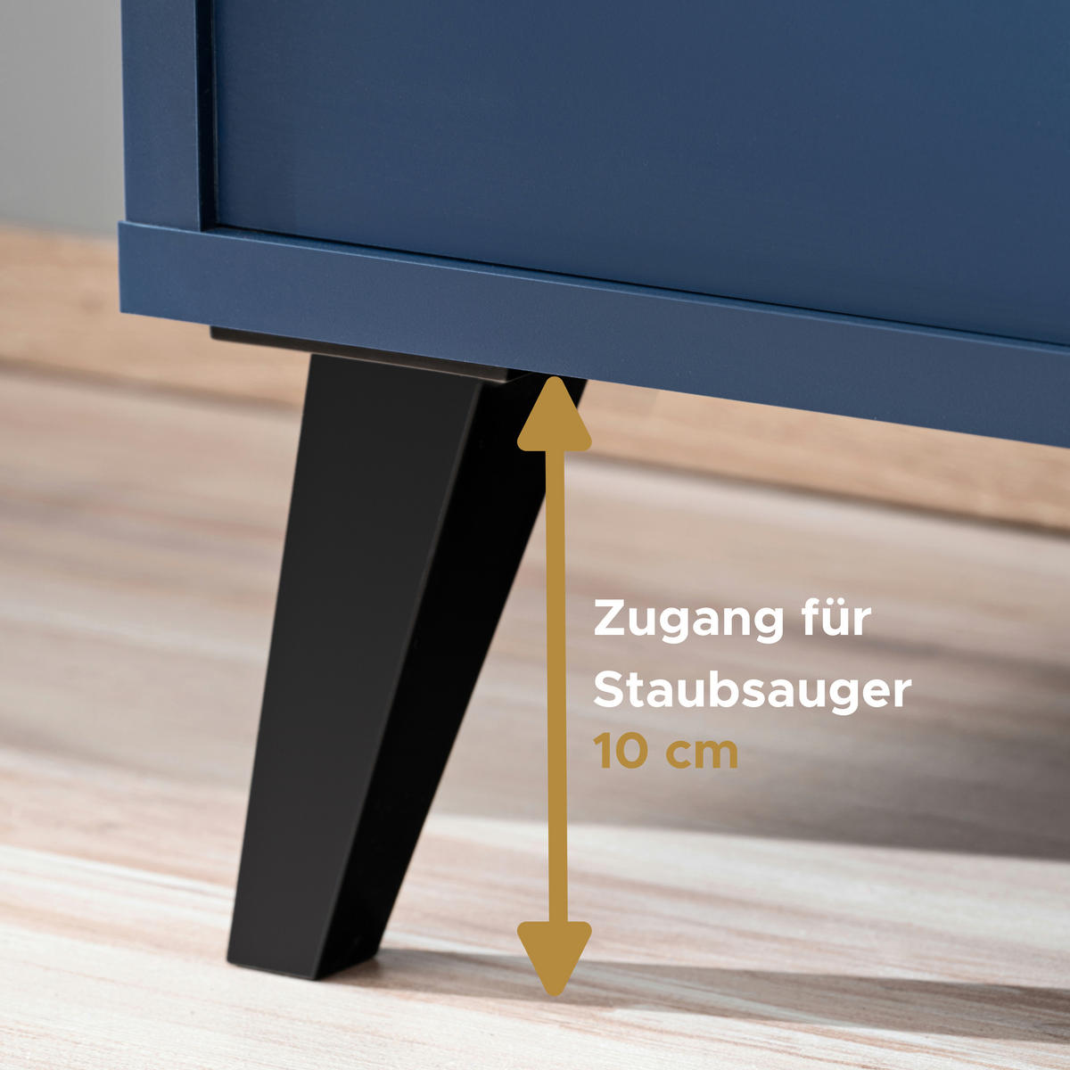 SIDEBOARD MIT WEINSCHRANK FONDI, Blau, Skandinavische Tanne - Blau/Hellbraun, Holzwerkstoff/Metall (89.9/102/35cm) - Komodee