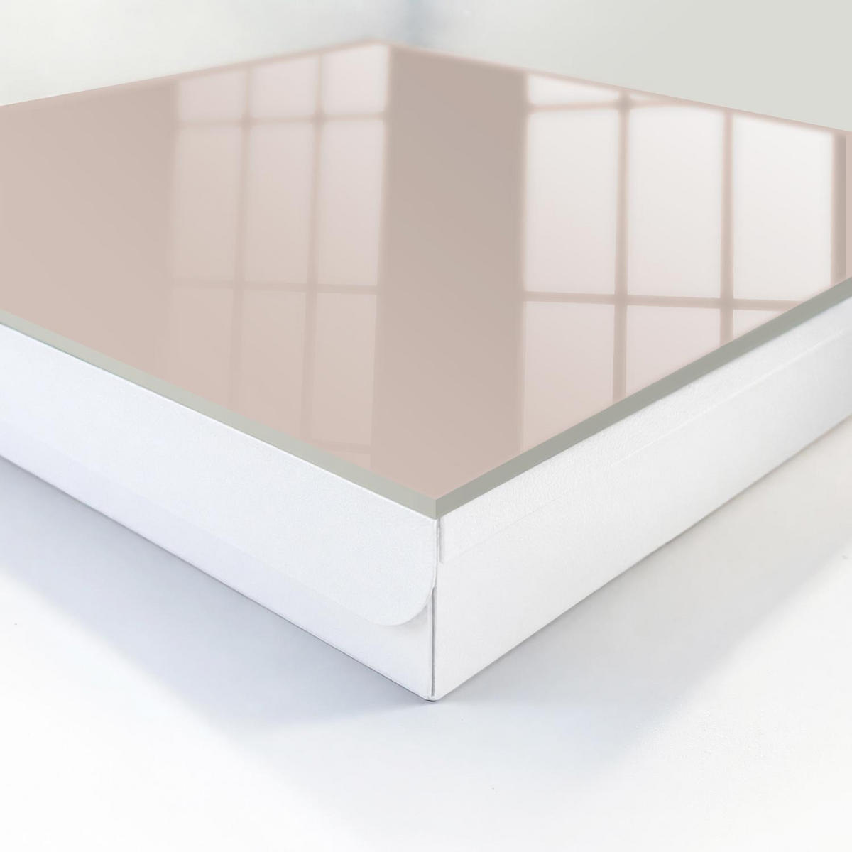 SCHLÜSSELBOX Weiß 30x30 cm – Türöffnung nach rechts - Warmes, gedecktes Beige - Beige, Metall (30/30/5cm) - TULUP