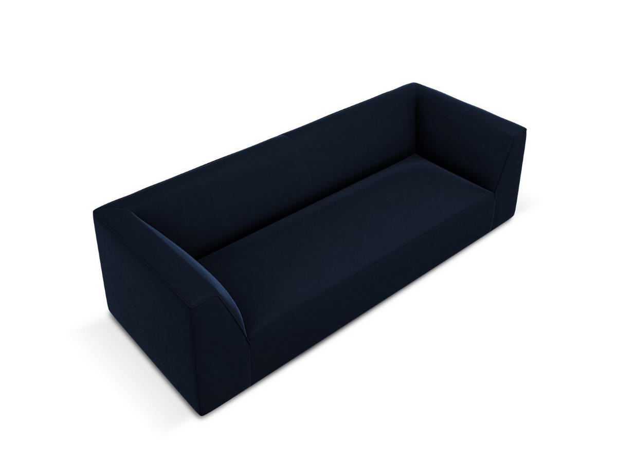 SOFA Ruby aus Samt königsblau 3 Sitzplätze - Blau, Textil (93/69/232cm) - Micadoni