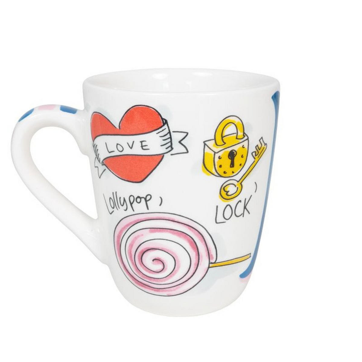 BECHER Love Letter L in Bunt - 350 ml - Multicolor, Keramik (0.35L) - Blond Amsterdam