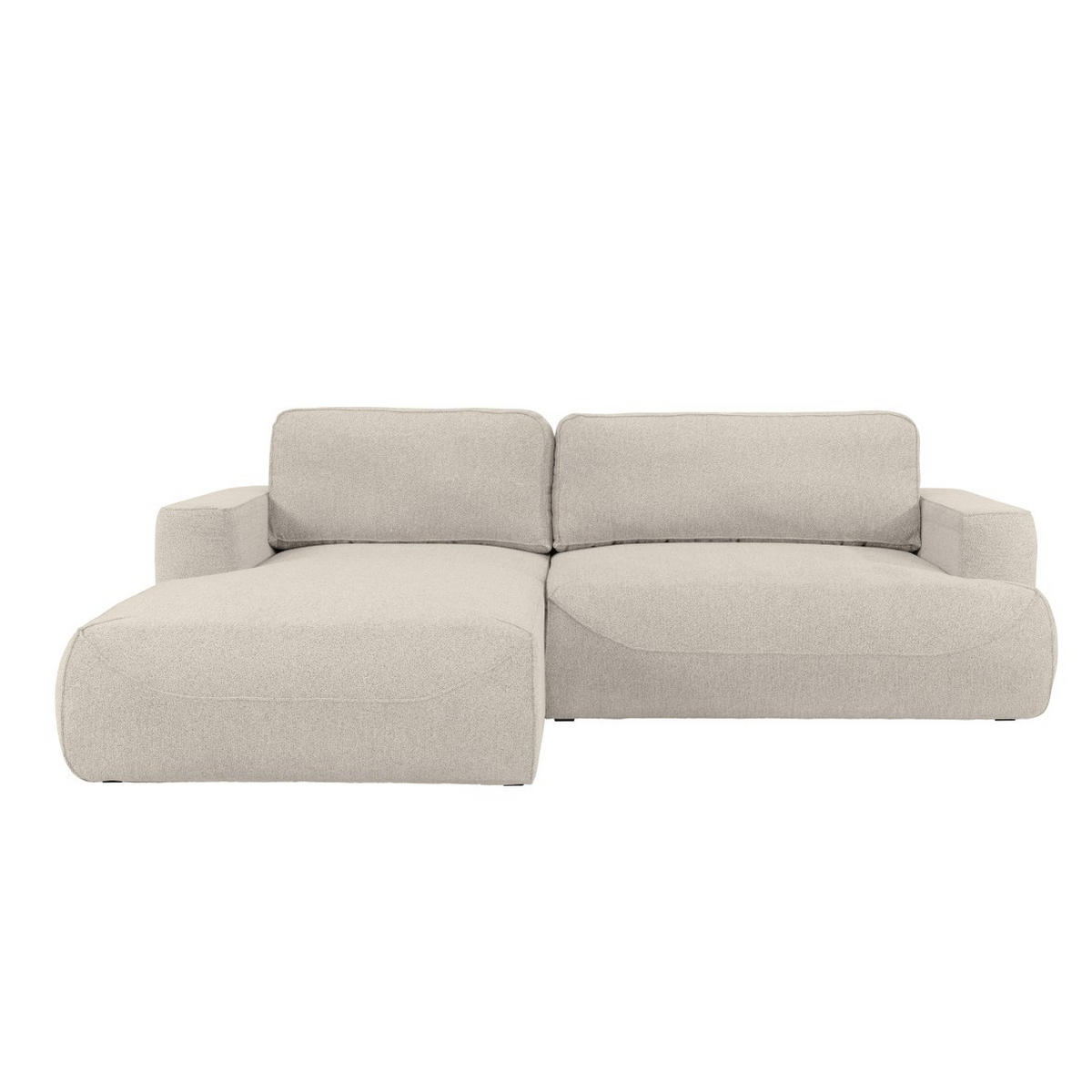 ECKSOFA LUNA mit Bettkasten und Schlaffunktion, Ecru - Ecru, Textil (195/271cm) - KS Home Concept