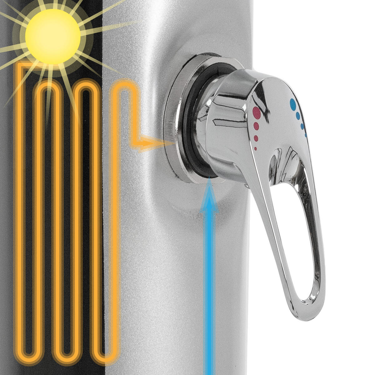 SOLARDUSCHE - Silberfarben, Kunststoff (11.5/210/11.5cm) - ML-DESIGN