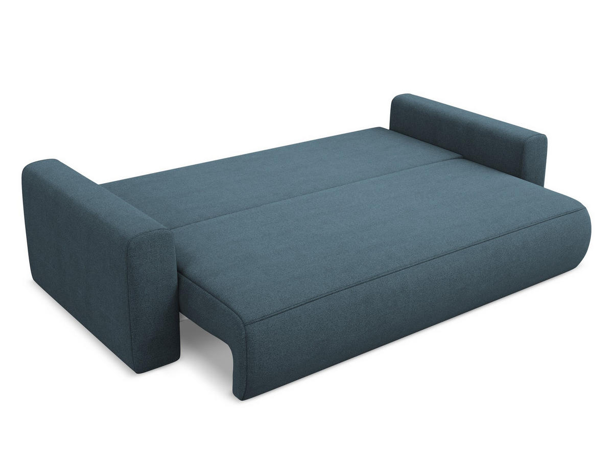 3-SITZER SOFA mit Schlaffunktion Strukturstoff Stoff Blau - Blau/Blaugrau, Kunststoff/Textil (238/82/105cm) - Makamii