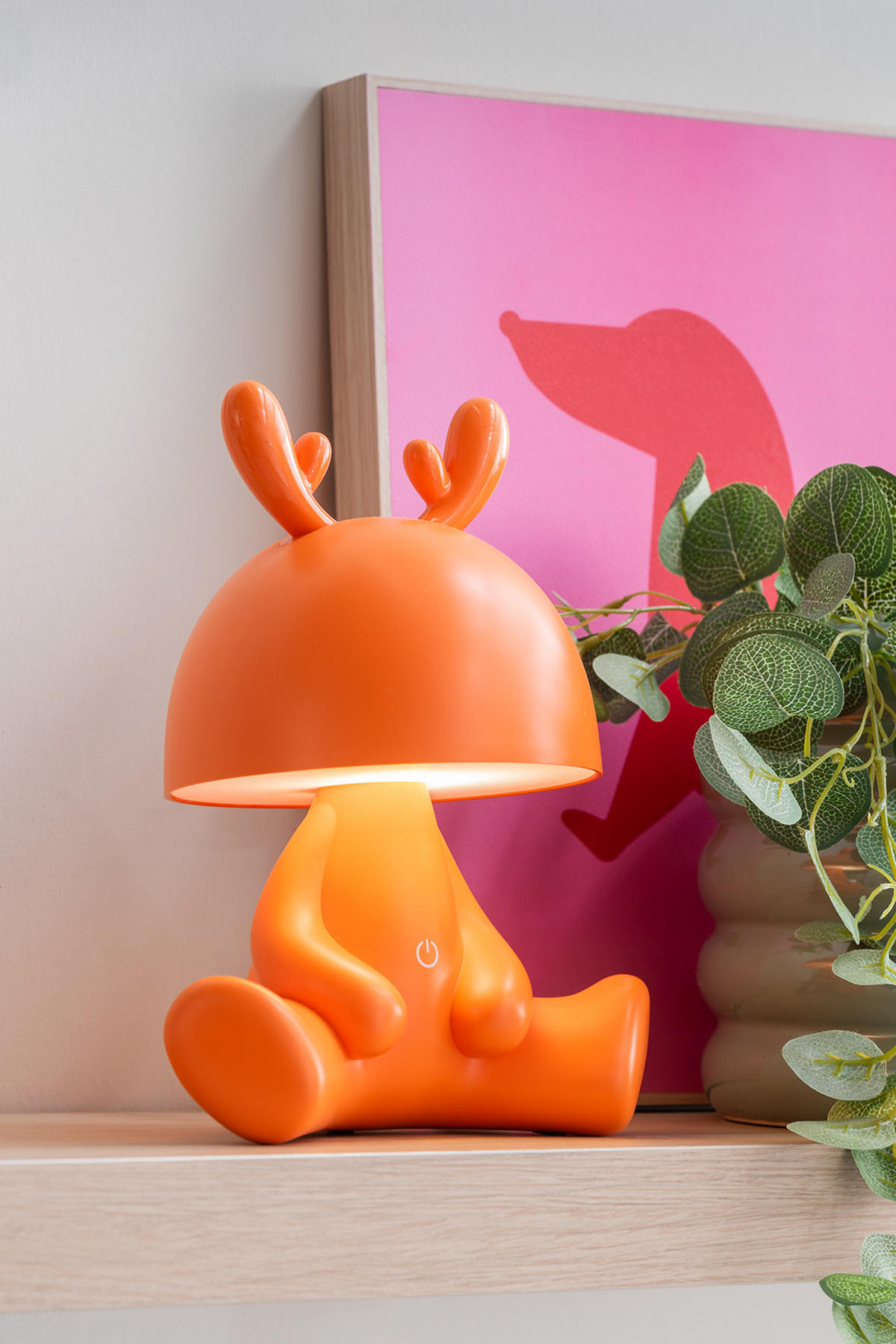 TISCHLAMPE Deer 22/17/27 cm - Orange, Kunststoff (22/17/27cm) - Leitmotiv
