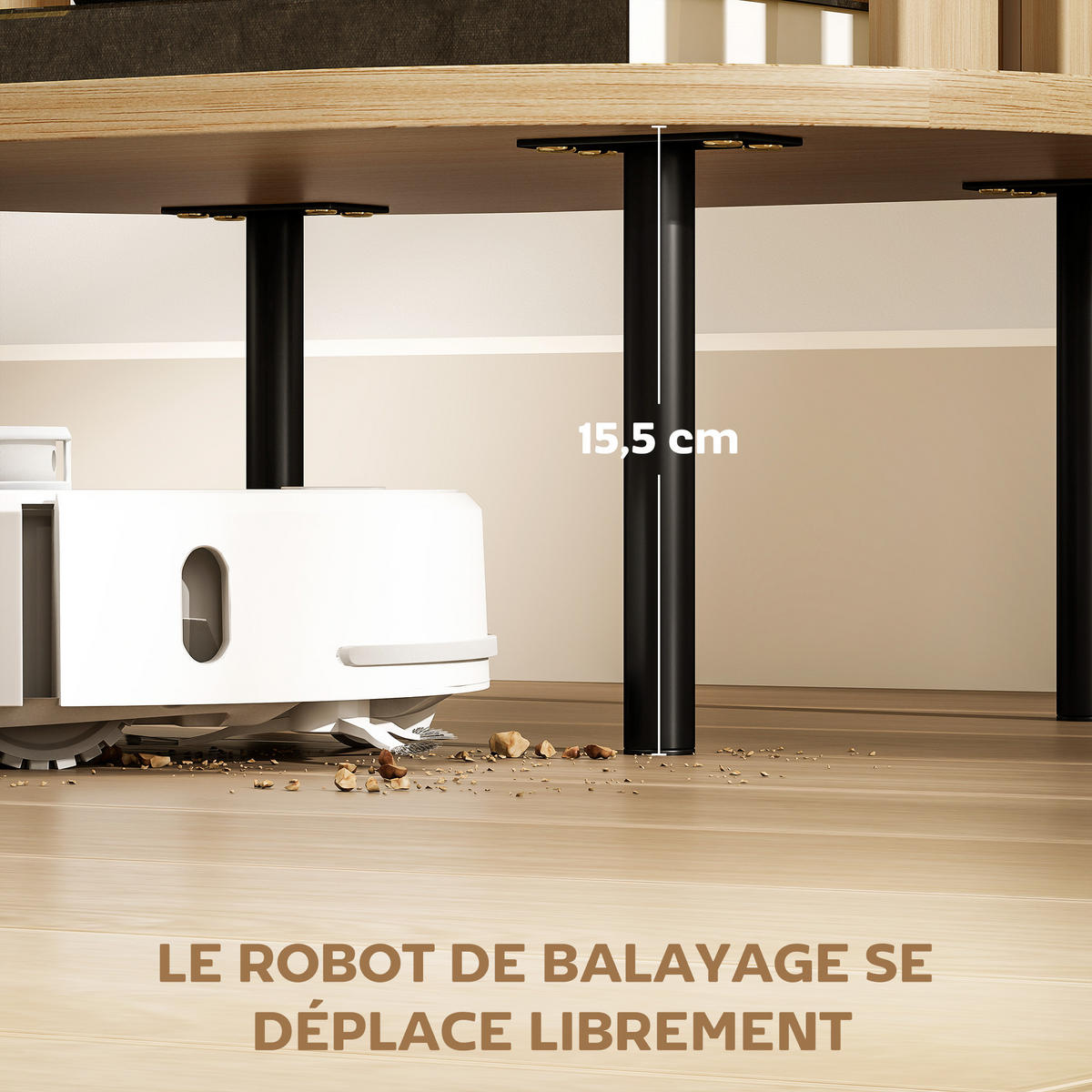 BEISTELLTISCH DE-15813 ovale Lattenablage Naturholz - Naturfarben, Holzwerkstoff (50/39/50cm) - ComfortXL