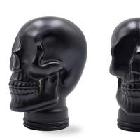 KOPFHÖRERSTÄNDER TOTENKOPF Glas M01 schwarz - Schwarz, Glas (19/26/19cm) - DESIGN DELIGHTS