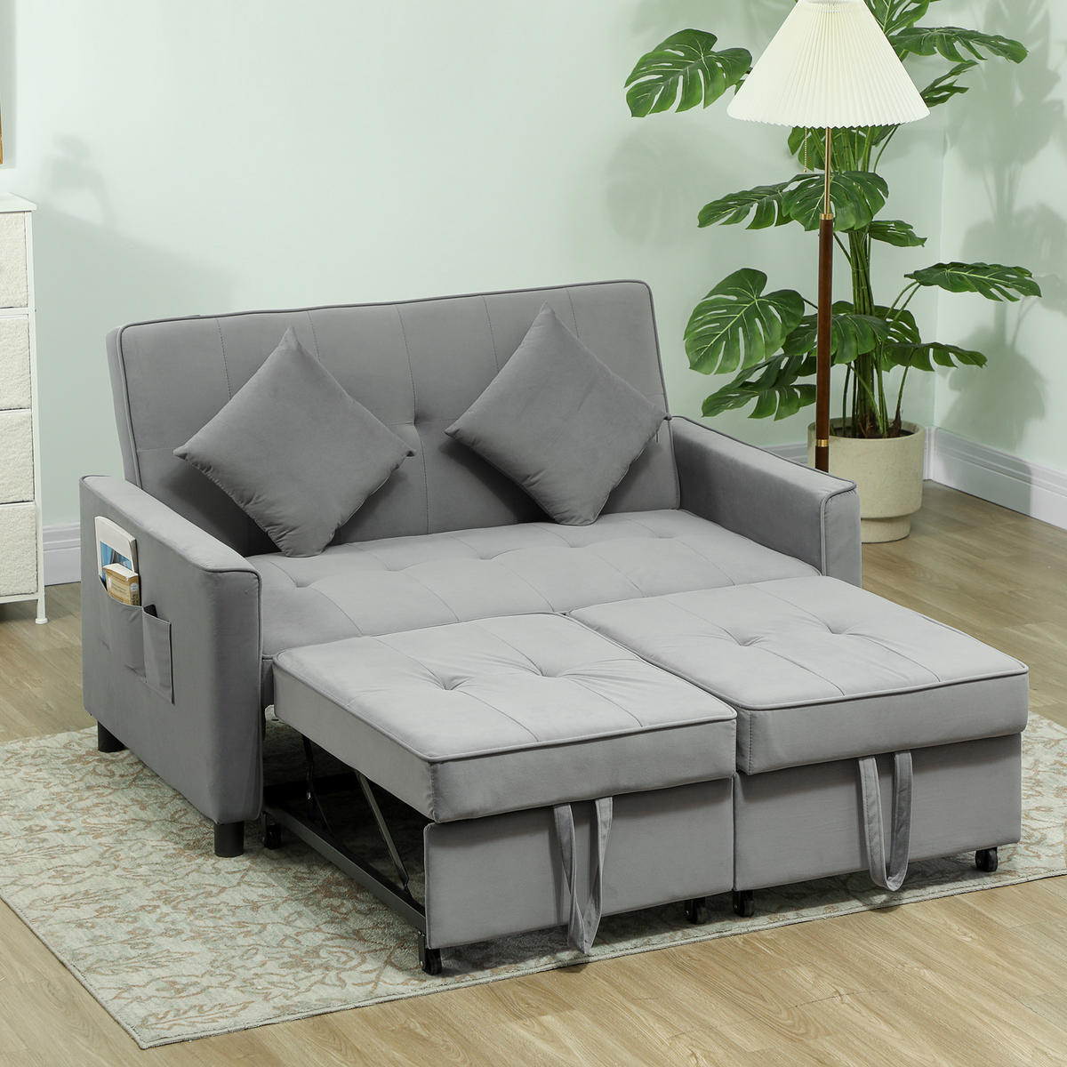 2-SITZER Sofa Grau 140.5/90.5/89.0 cm - Grau, Textil (90.5/89/140.5cm)