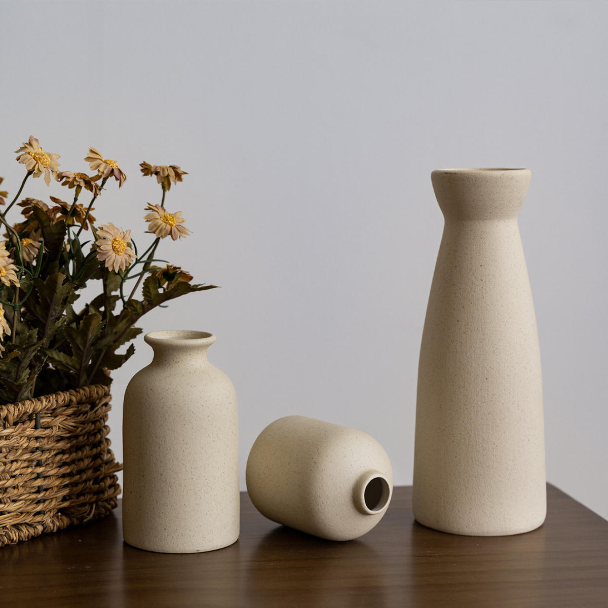 VASE Keramik - Ecru, Keramik (22.5cm) - LIBRATON